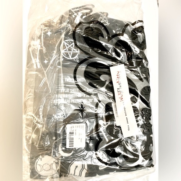 NEW Dolls Kill Goth Skeleton Coffin Tarot Moon Sheet Set - Twin - Twin XL NEW - Picture 5 of 5